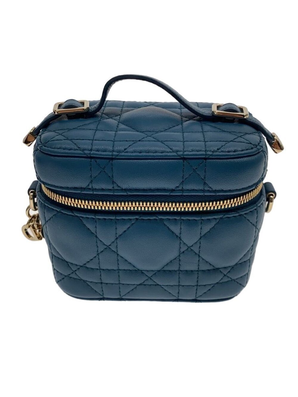 Christian Dior Pouch Sheepskin Leather Blue
